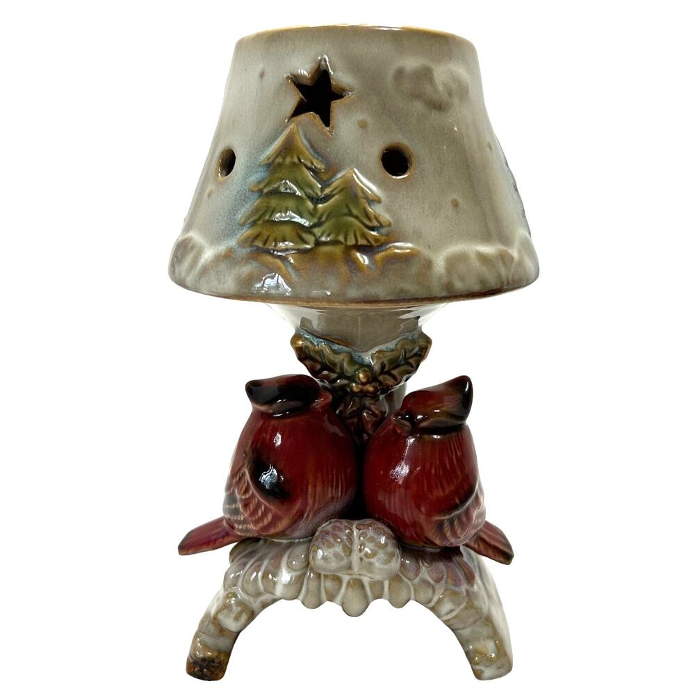 Cardinals Tea Light Lamp Christmas Trees Holly‎ Stars